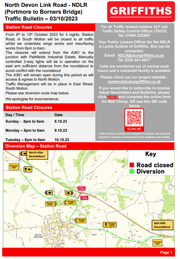 Information on closure on A361