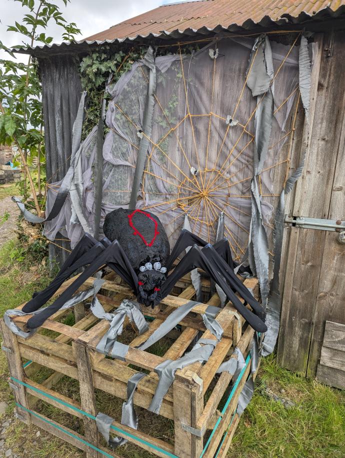 Spider scarecrow