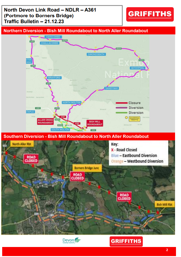 A361 road closures