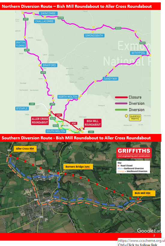 Diversions due to closures