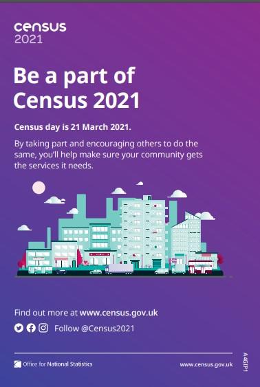 Poster showing details of 2021 census day which is 21st march
